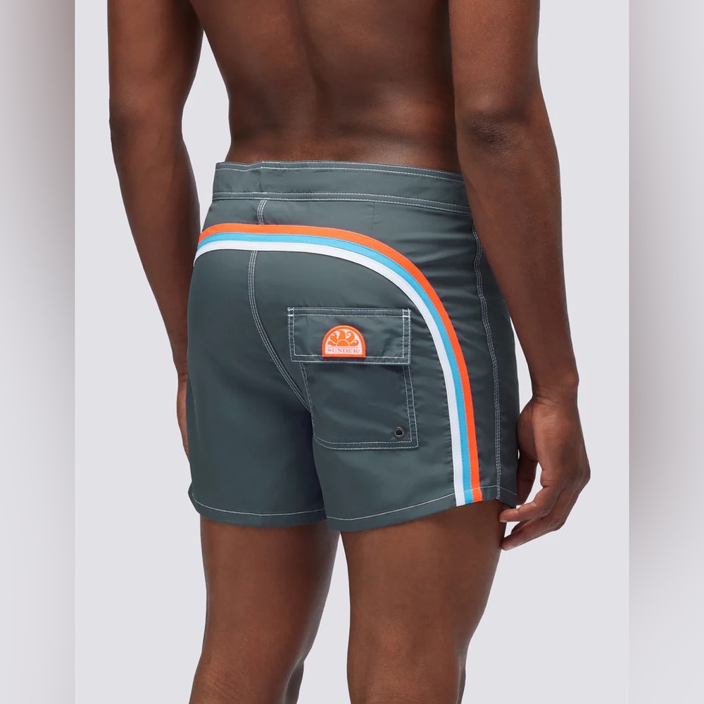 Sundek Light Poly Shorts Swimsuit with Fixed Waist in Medium Gray size 36